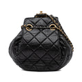 Chanel CC Quilted Lambskin Chain Drawstring Bucket Bag