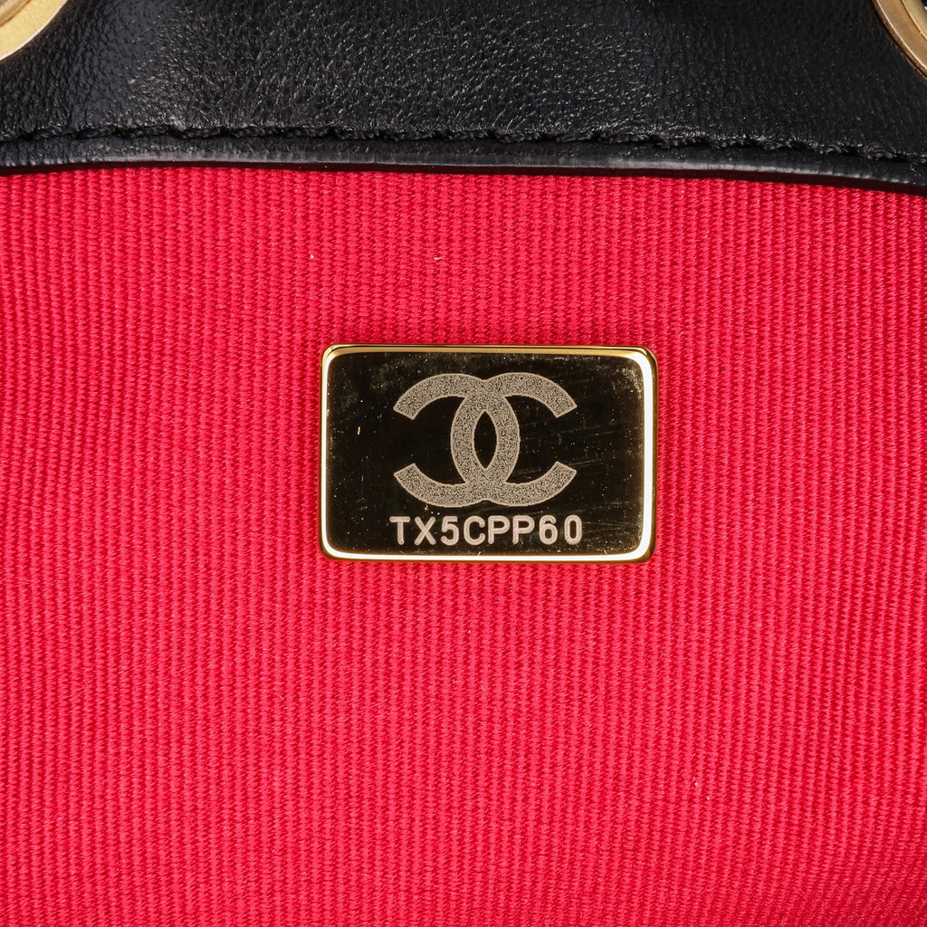 Chanel CC Quilted Lambskin Chain Drawstring Bucket Bag