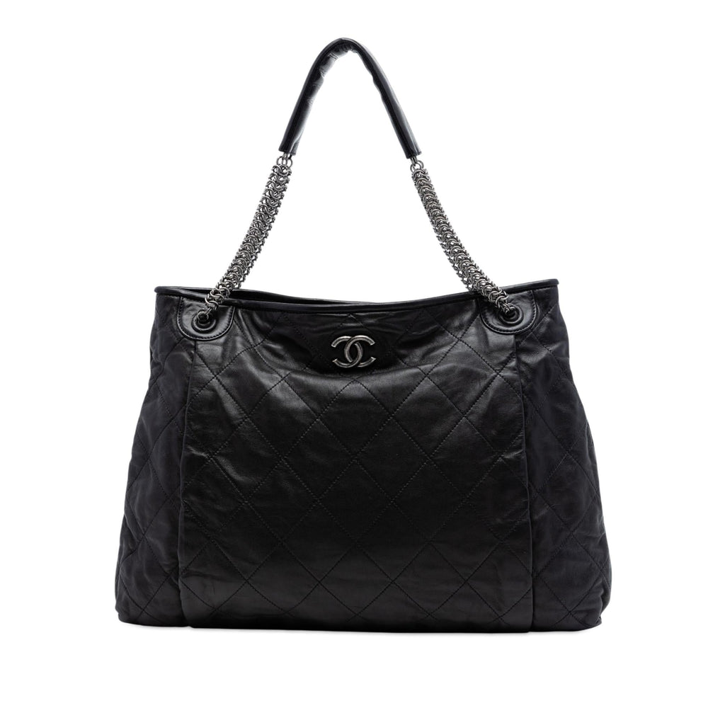 Chanel CC Quilted Lambskin Chain Shopping Tote