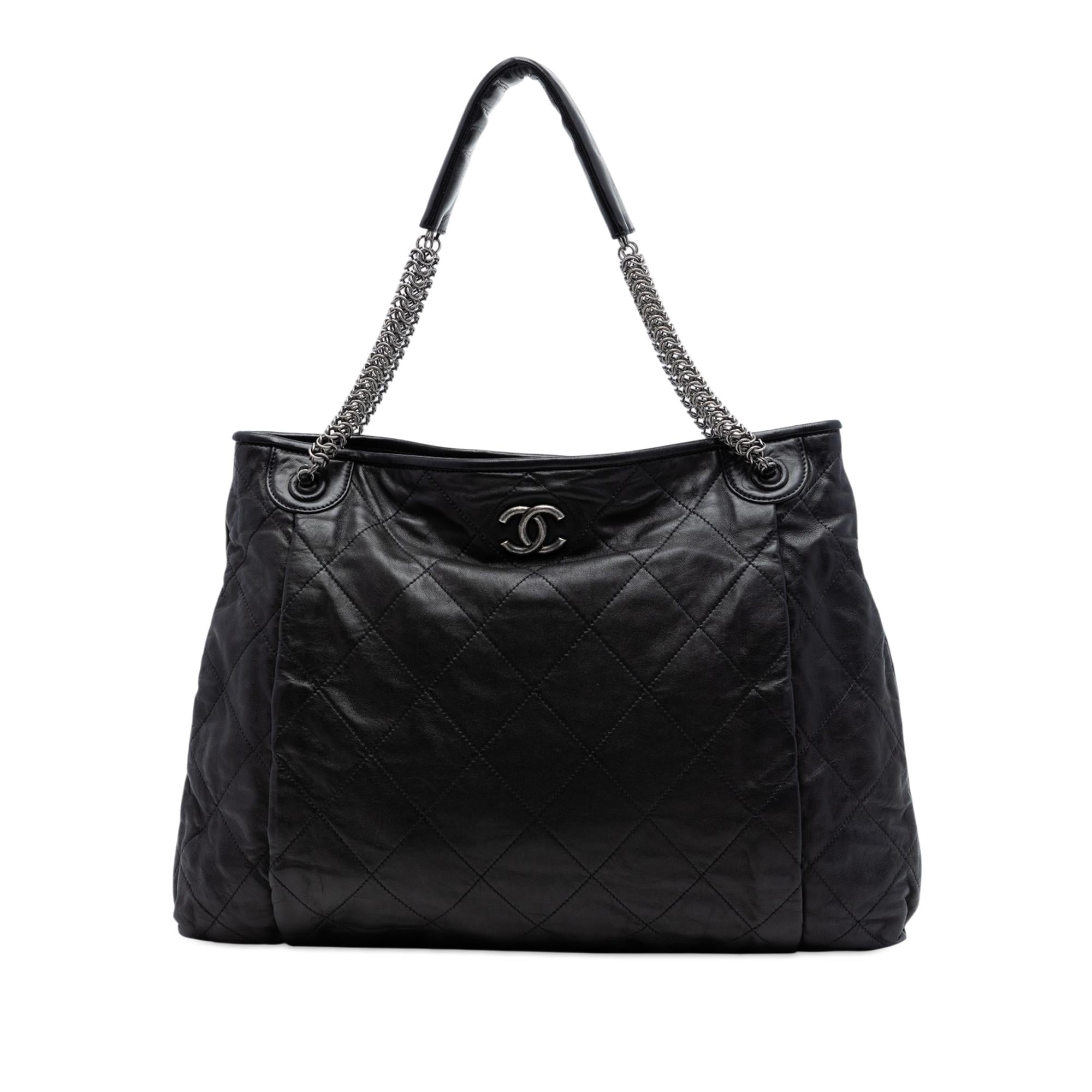 Chanel CC Quilted Lambskin Chain Shopping Tote