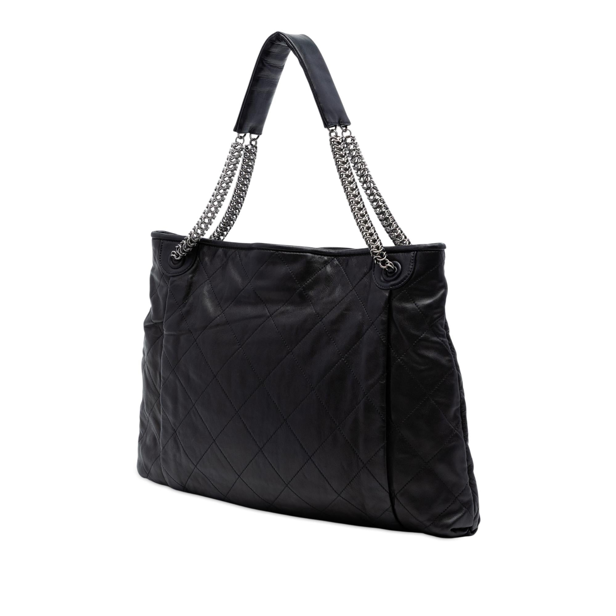 Chanel CC Quilted Lambskin Chain Shopping Tote