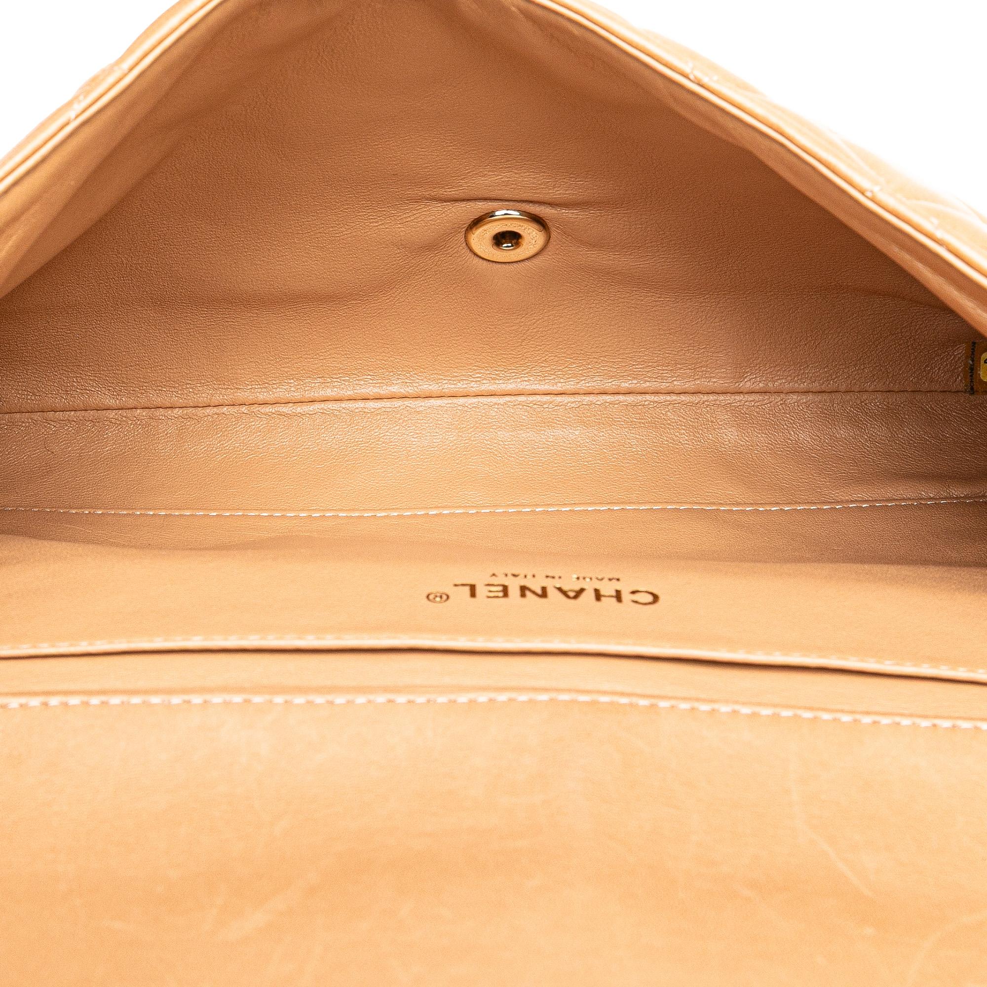 Chanel CC Quilted Lambskin Clutch With Chain