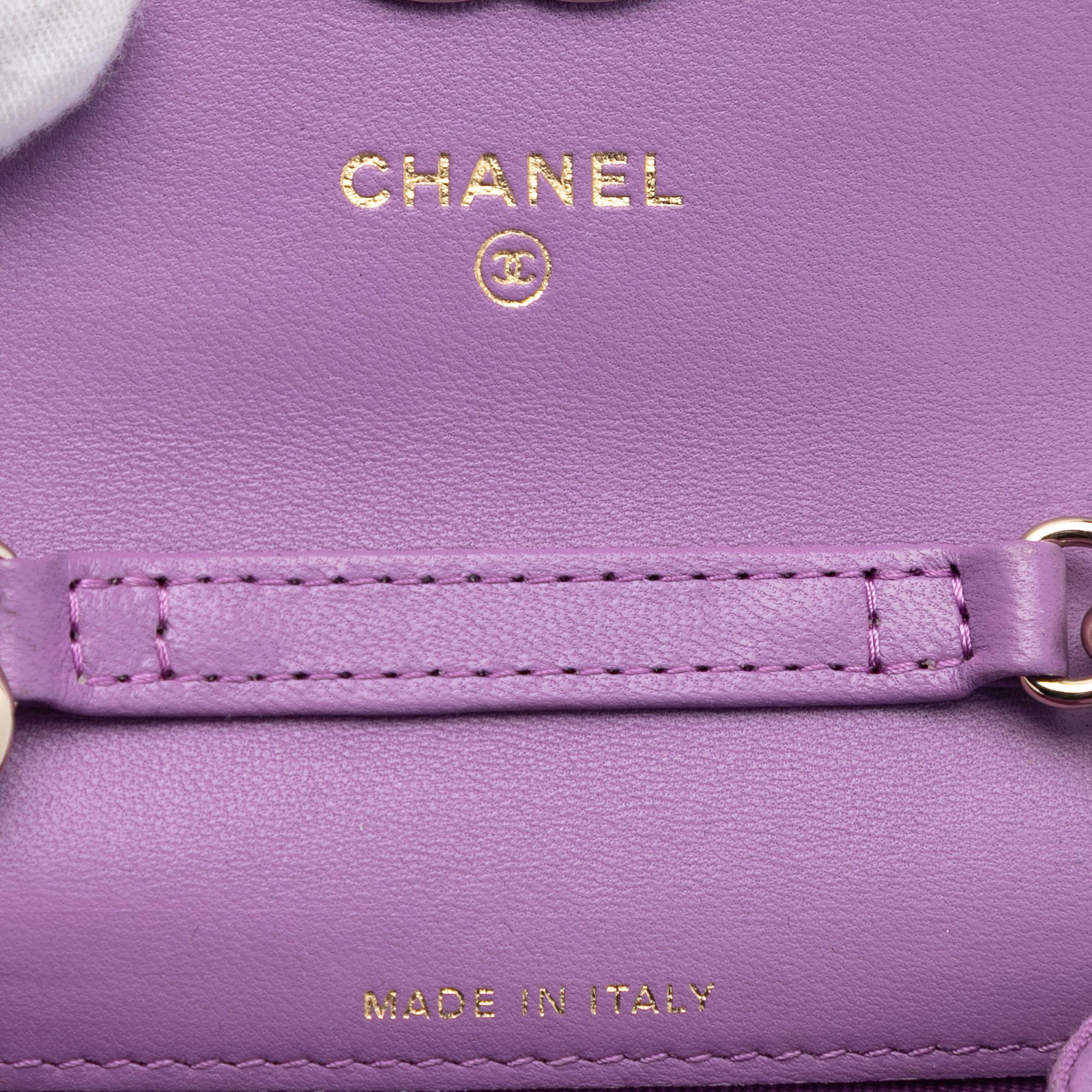 Chanel CC Quilted Lambskin Coco Card Holder on Chain