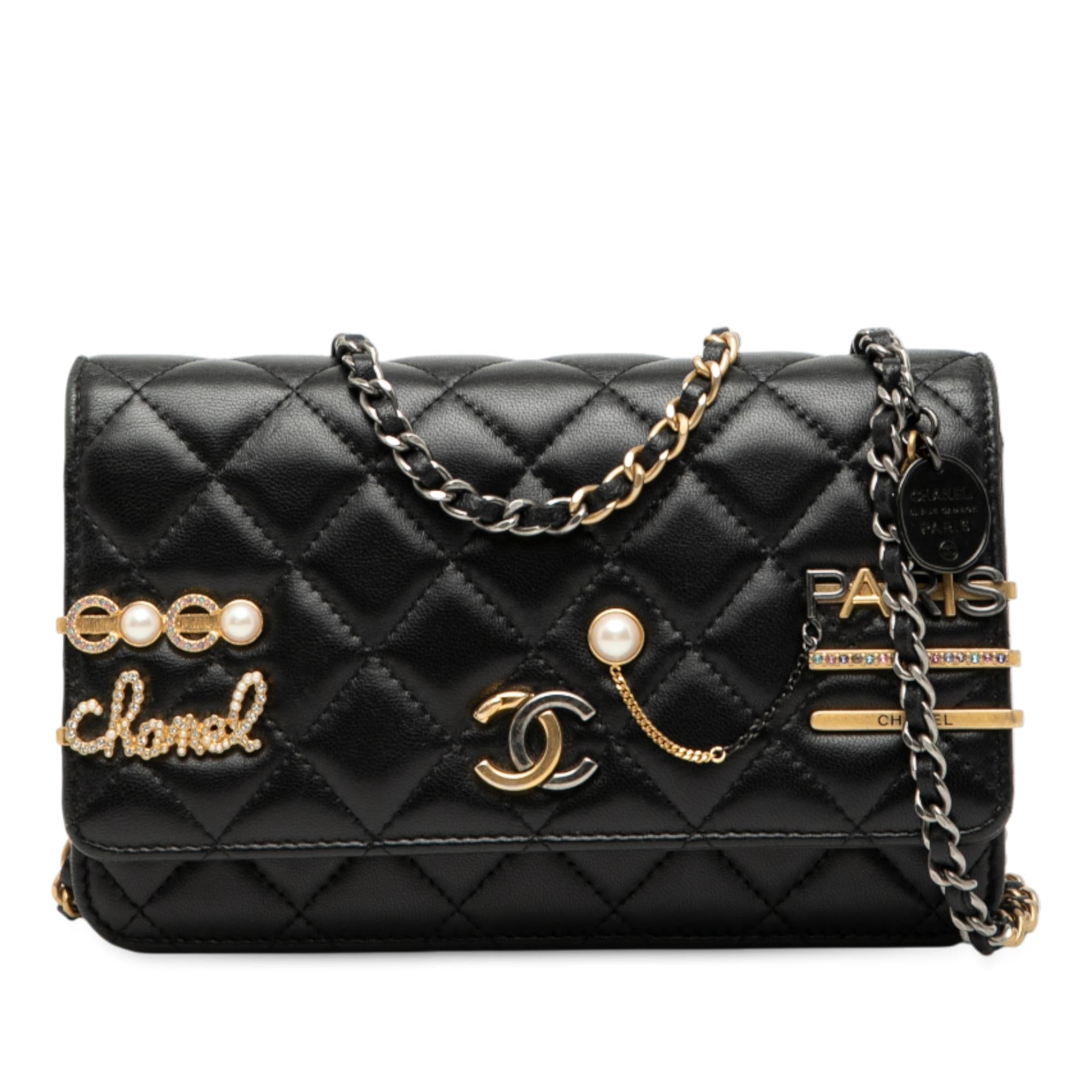 Chanel CC Quilted Lambskin Coco Clips Wallet on Chain