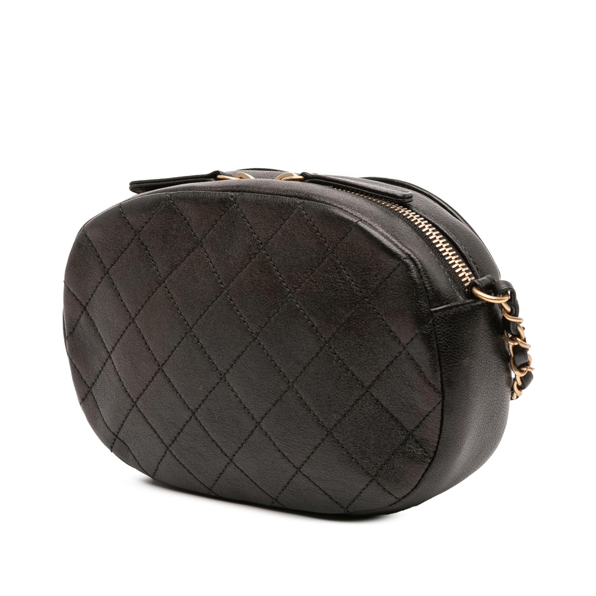 Chanel CC Quilted Lambskin Coco Midnight Camera Bag