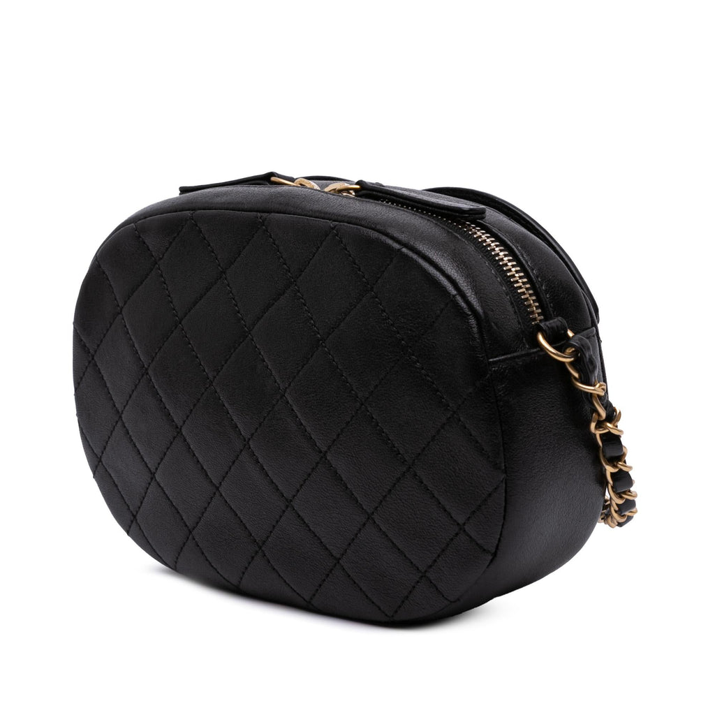 Chanel CC Quilted Lambskin Coco Midnight Camera Bag