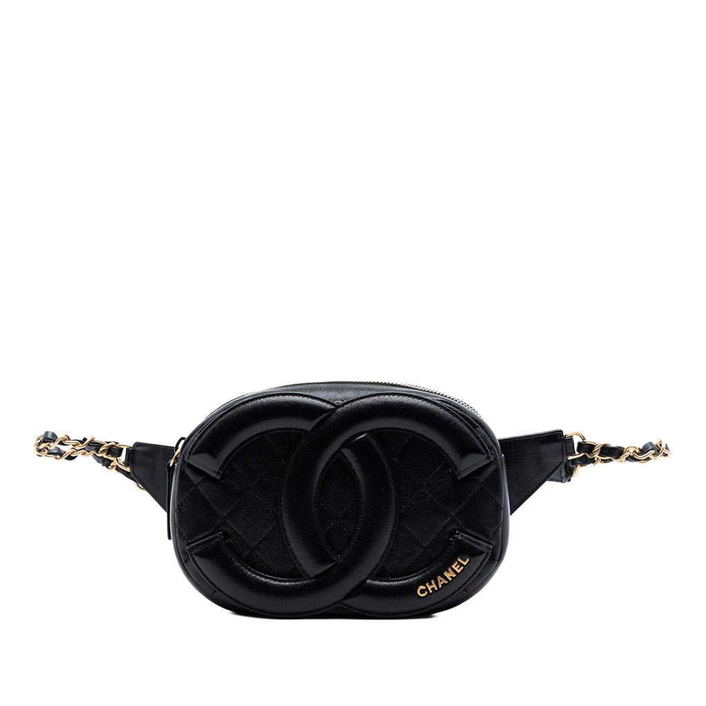 Chanel CC Quilted Lambskin Coco Midnight Camera Bag