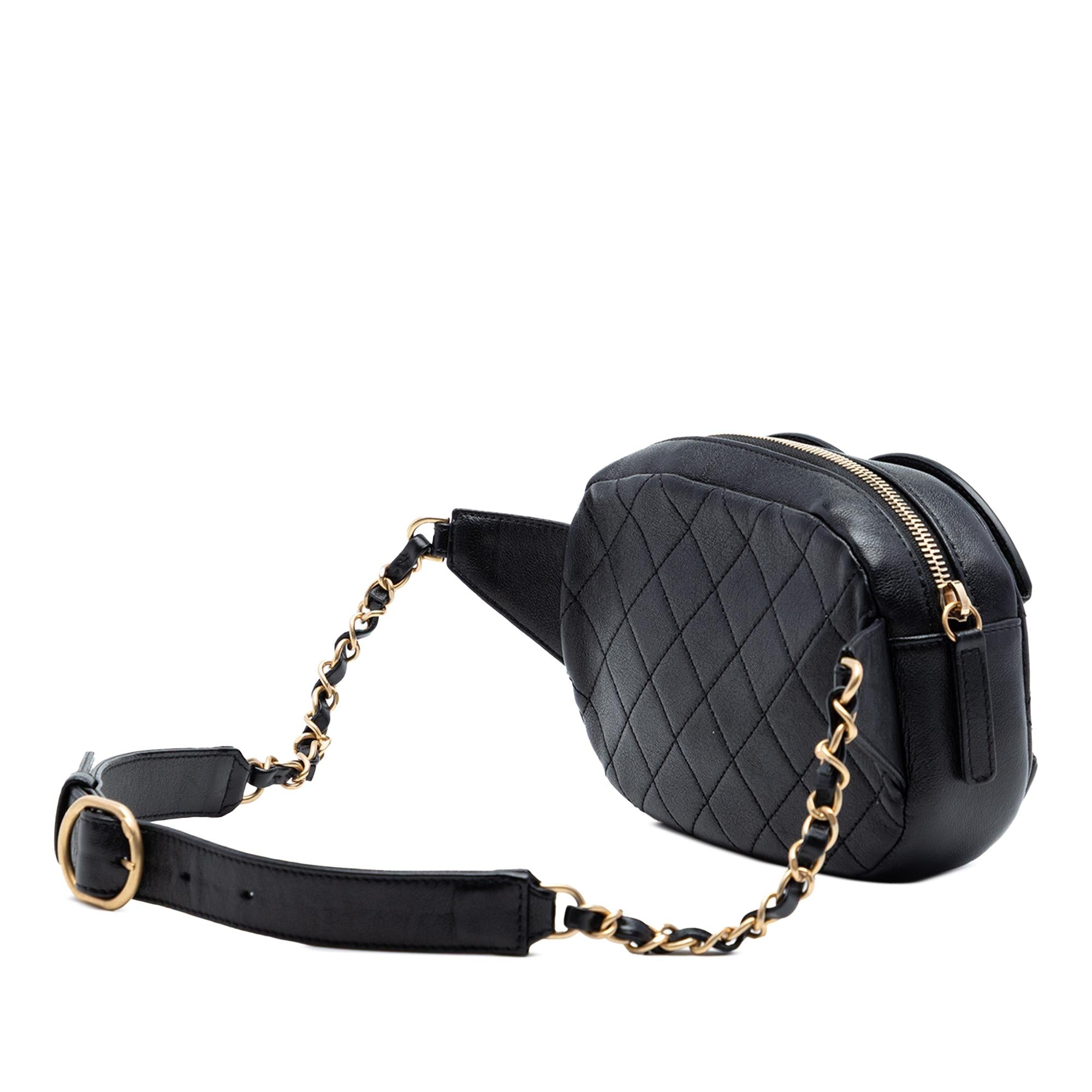 Chanel CC Quilted Lambskin Coco Midnight Camera Bag