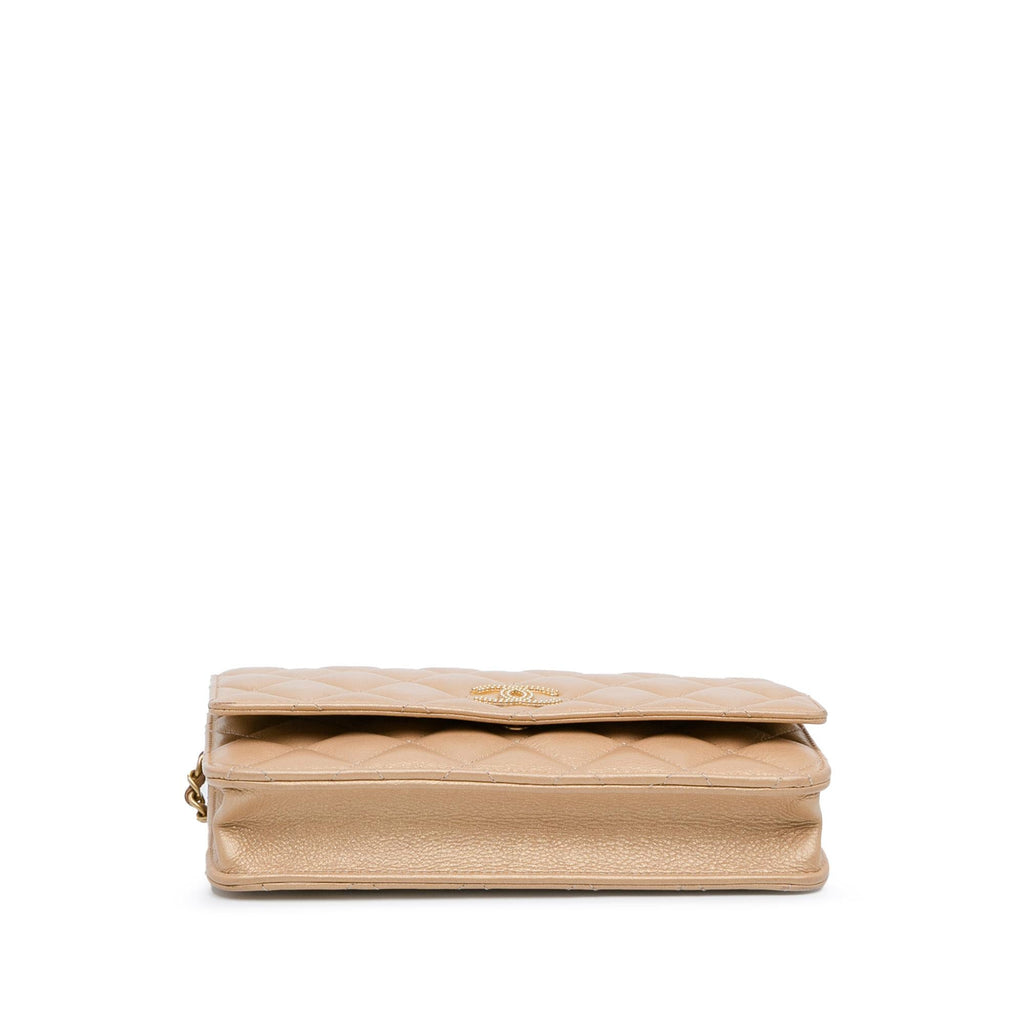 Chanel CC Quilted Lambskin Coin Charm Wallet on Chain (SHG-cXVvnN)