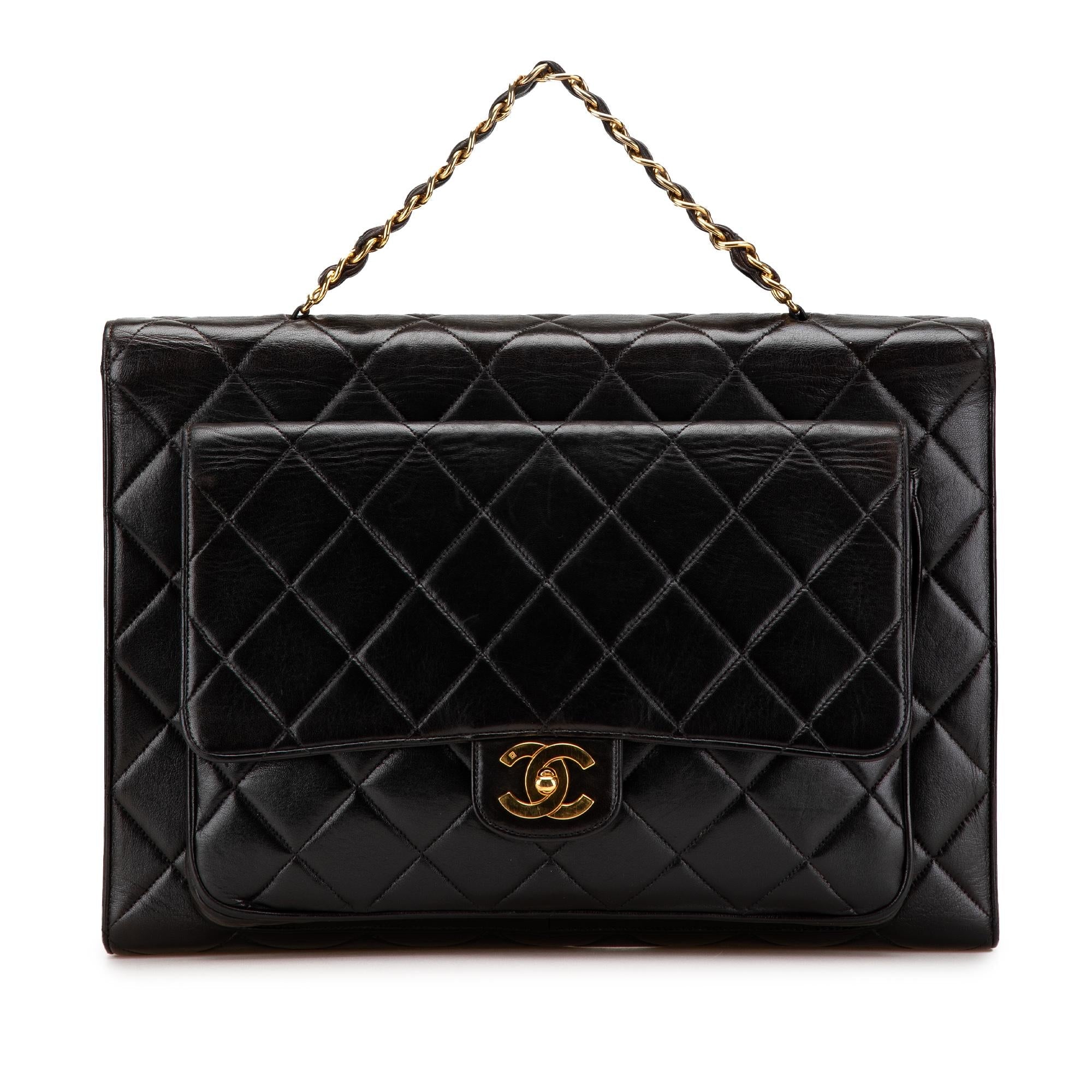 Chanel CC Quilted Lambskin Double Sided Flap