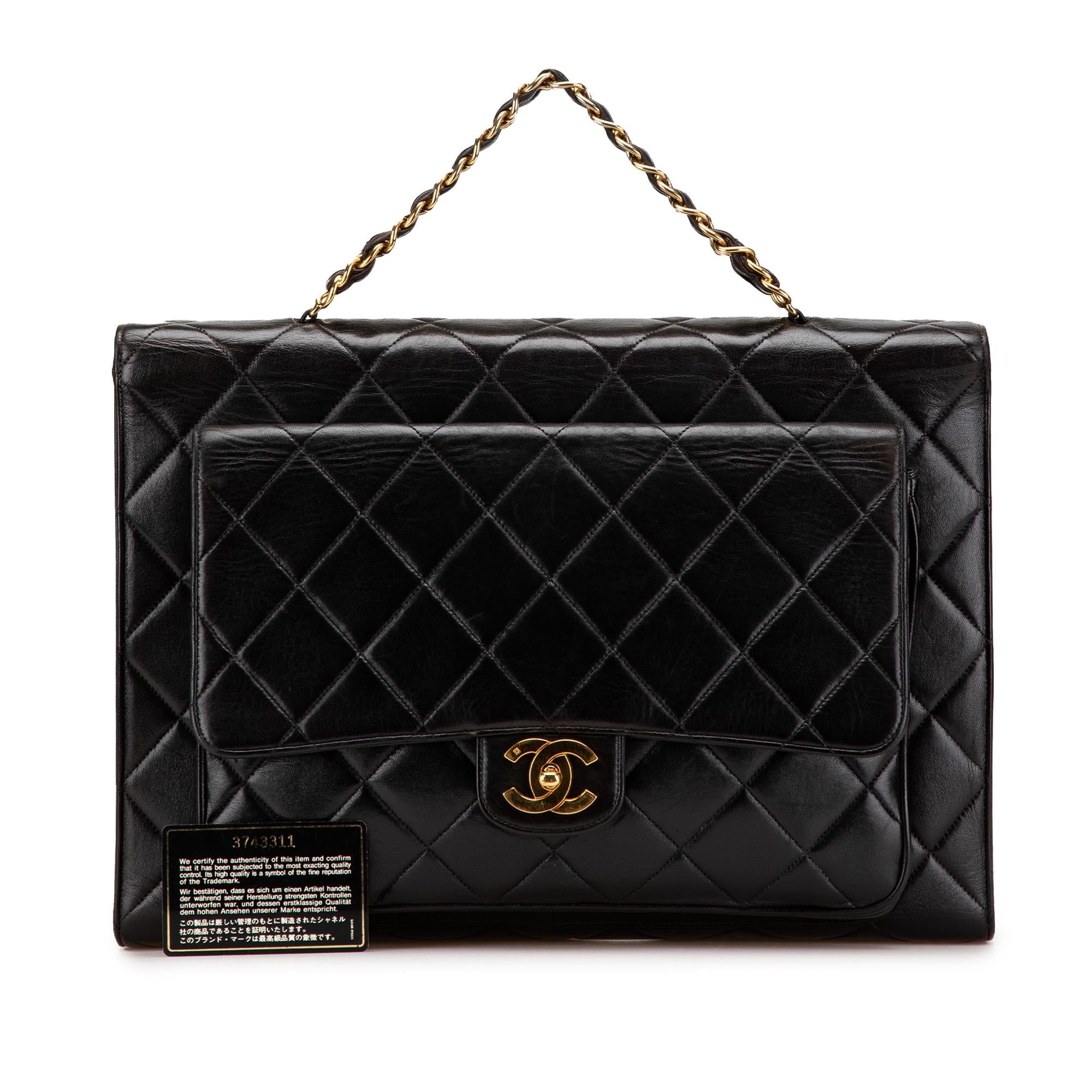 Chanel CC Quilted Lambskin Double Sided Flap