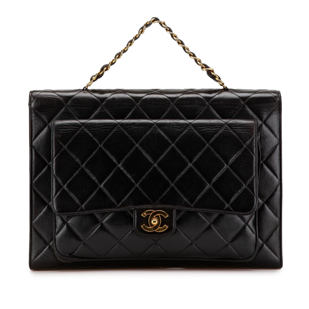 Chanel CC Quilted Lambskin Double Sided Flap