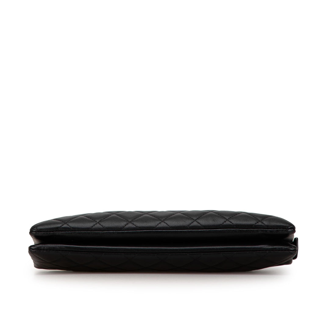 Chanel CC Quilted Lambskin Double Zip Clutch (SHG-9zutGz)
