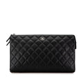 Chanel CC Quilted Lambskin Double Zip Clutch (SHG-9zutGz)