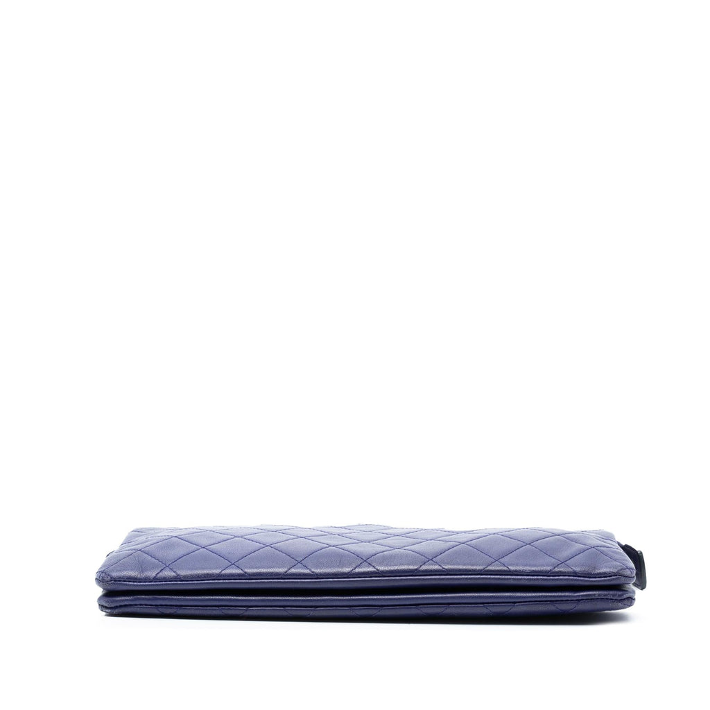 Chanel CC Quilted Lambskin Double Zip Pouch
