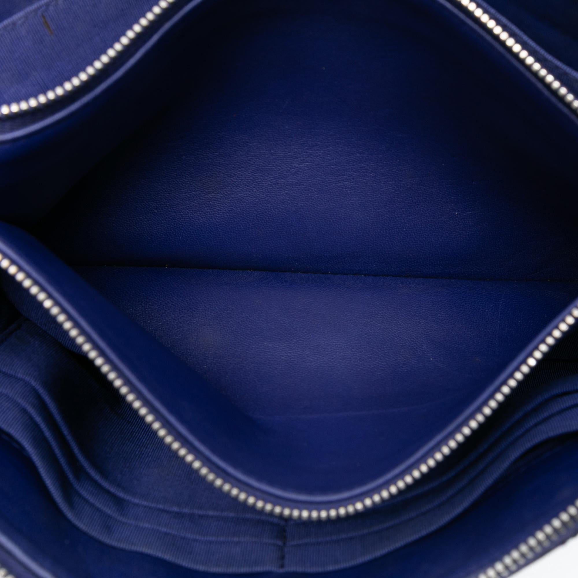 Chanel CC Quilted Lambskin Double Zip Pouch