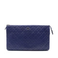 Chanel CC Quilted Lambskin Double Zip Pouch