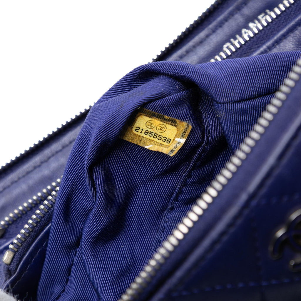 Chanel CC Quilted Lambskin Double Zip Pouch
