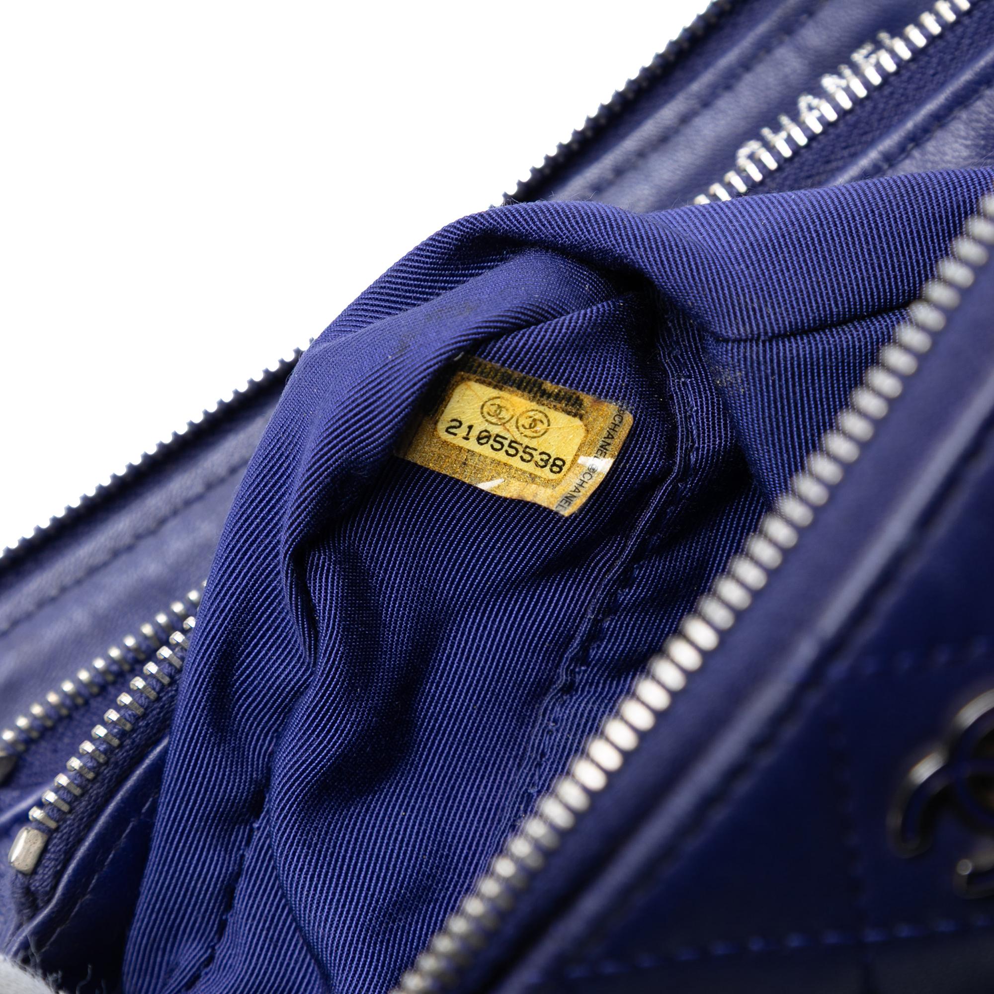 Chanel CC Quilted Lambskin Double Zip Pouch