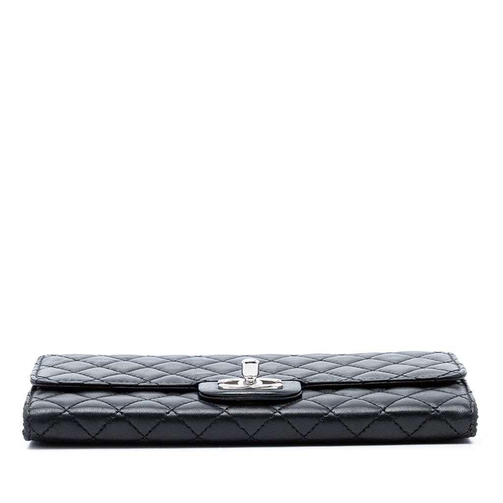 Chanel CC Quilted Lambskin East West Wallet on Chain