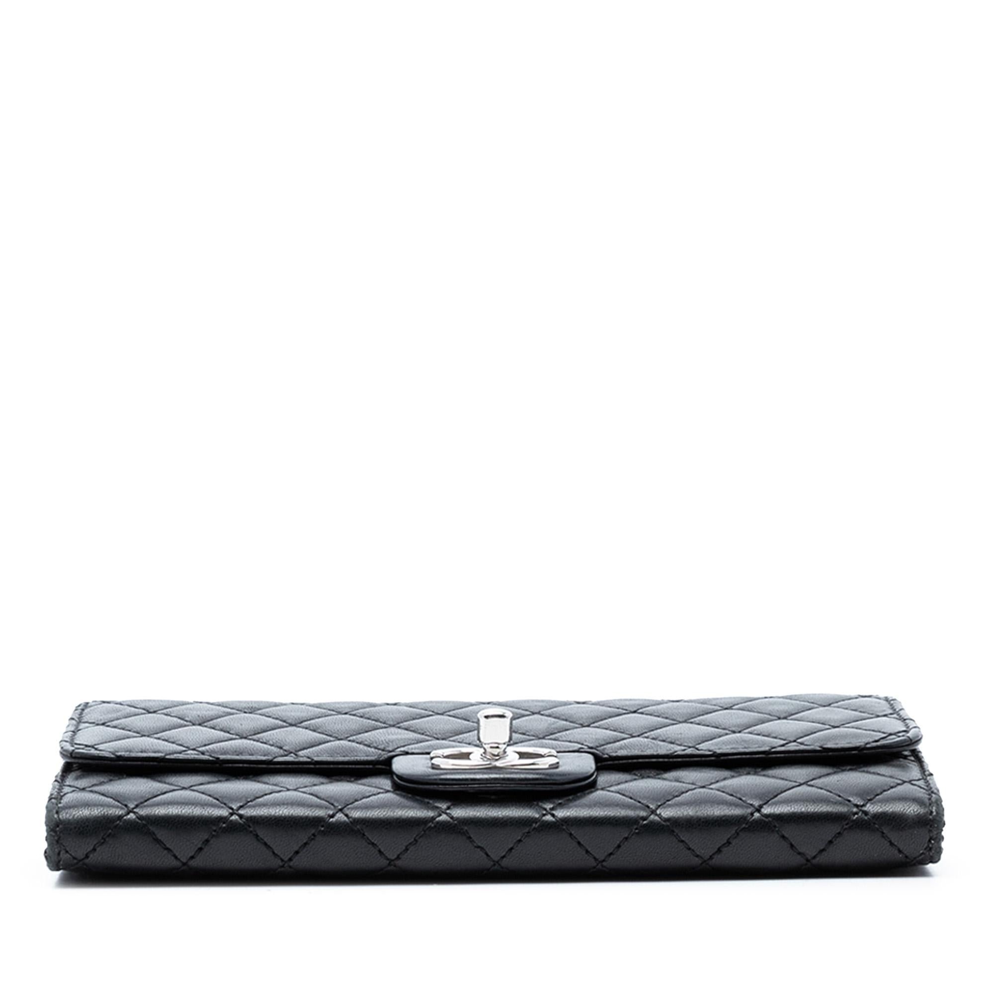 Chanel CC Quilted Lambskin East West Wallet on Chain