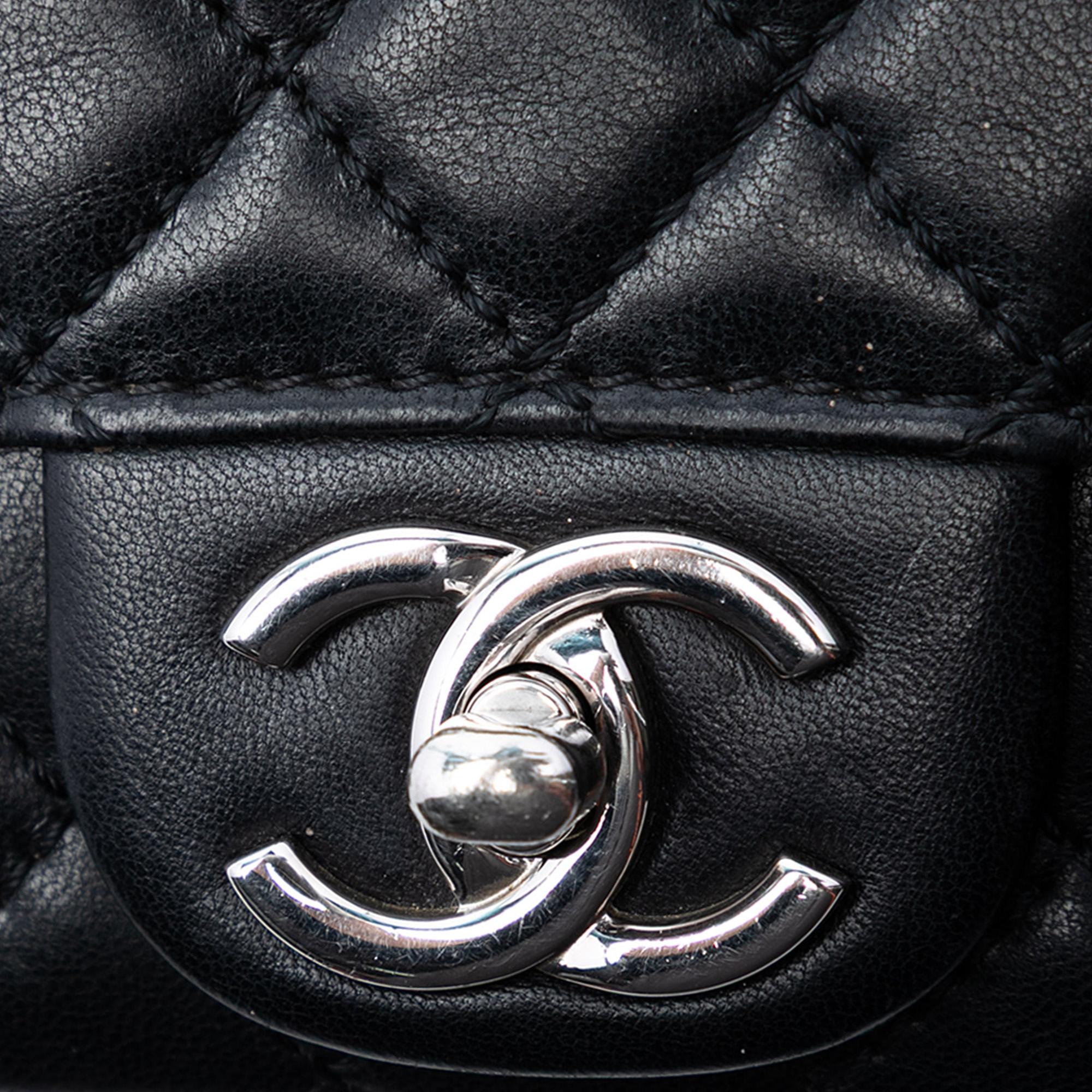 Chanel CC Quilted Lambskin East West Wallet on Chain