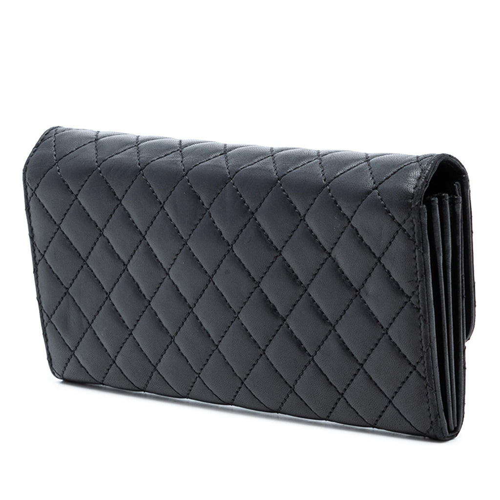 Chanel CC Quilted Lambskin East West Wallet on Chain