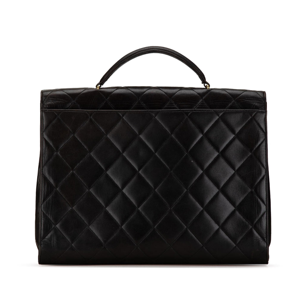 Chanel CC Quilted Lambskin Flap Briefcase (SHG-8TcoB4)