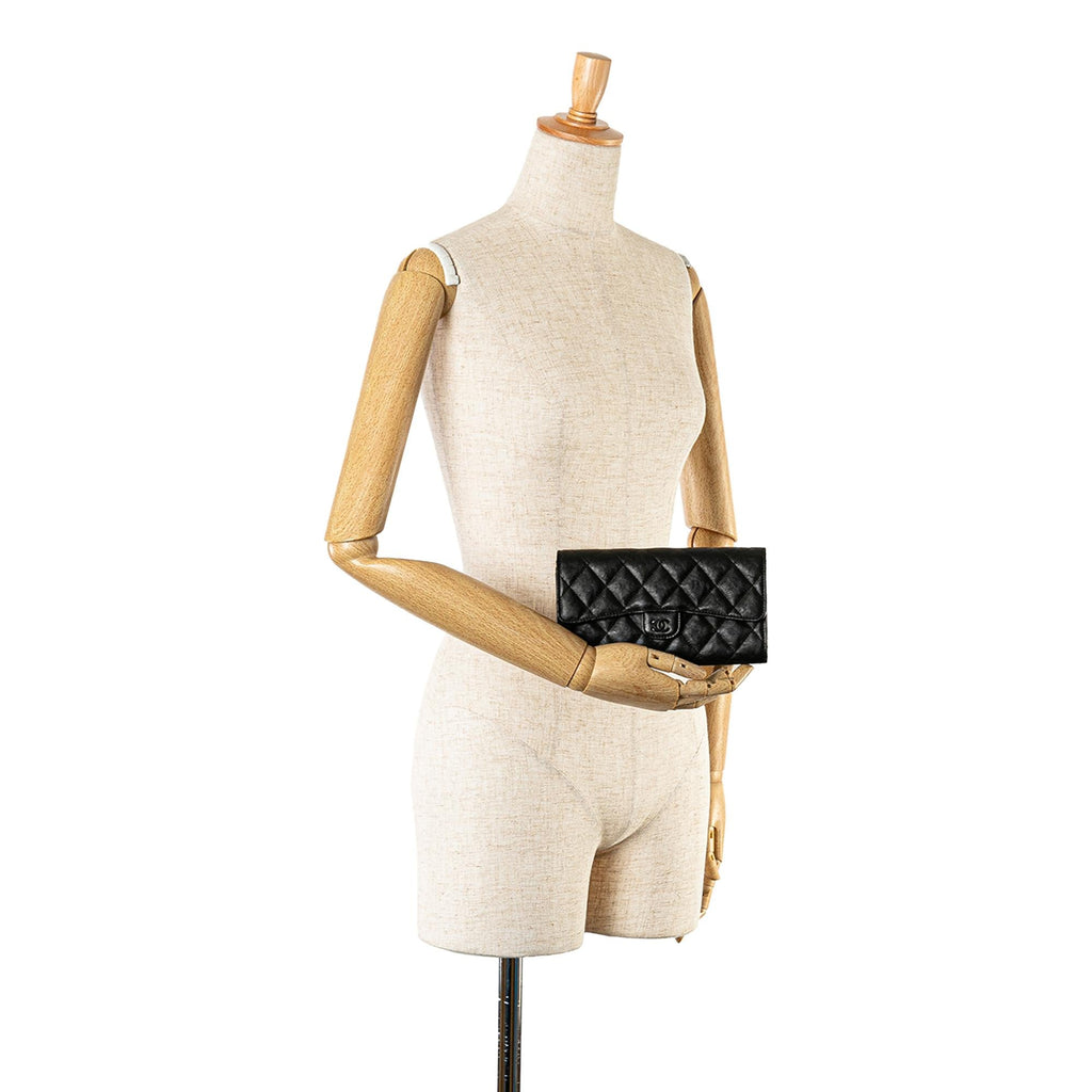 Chanel CC Quilted Lambskin Flap Continental Wallet