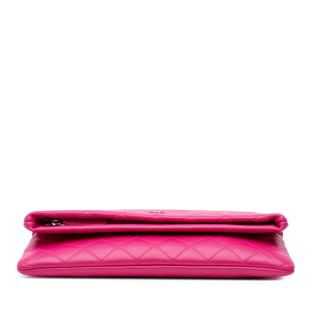 Chanel CC Quilted Lambskin Foldover Clutch