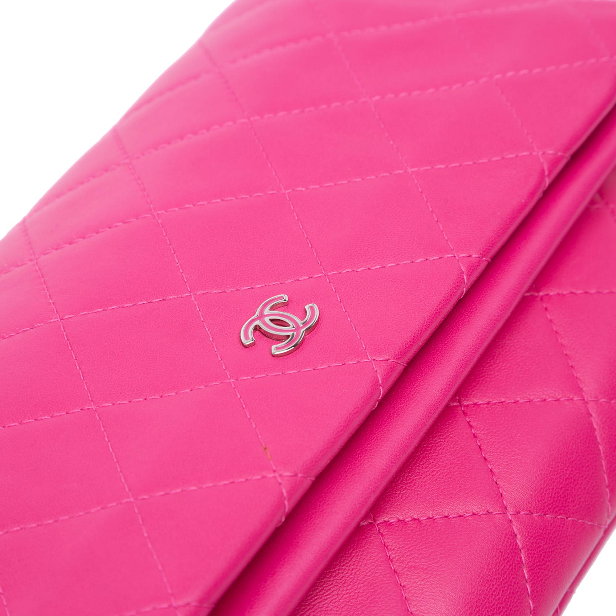 Chanel CC Quilted Lambskin Foldover Clutch