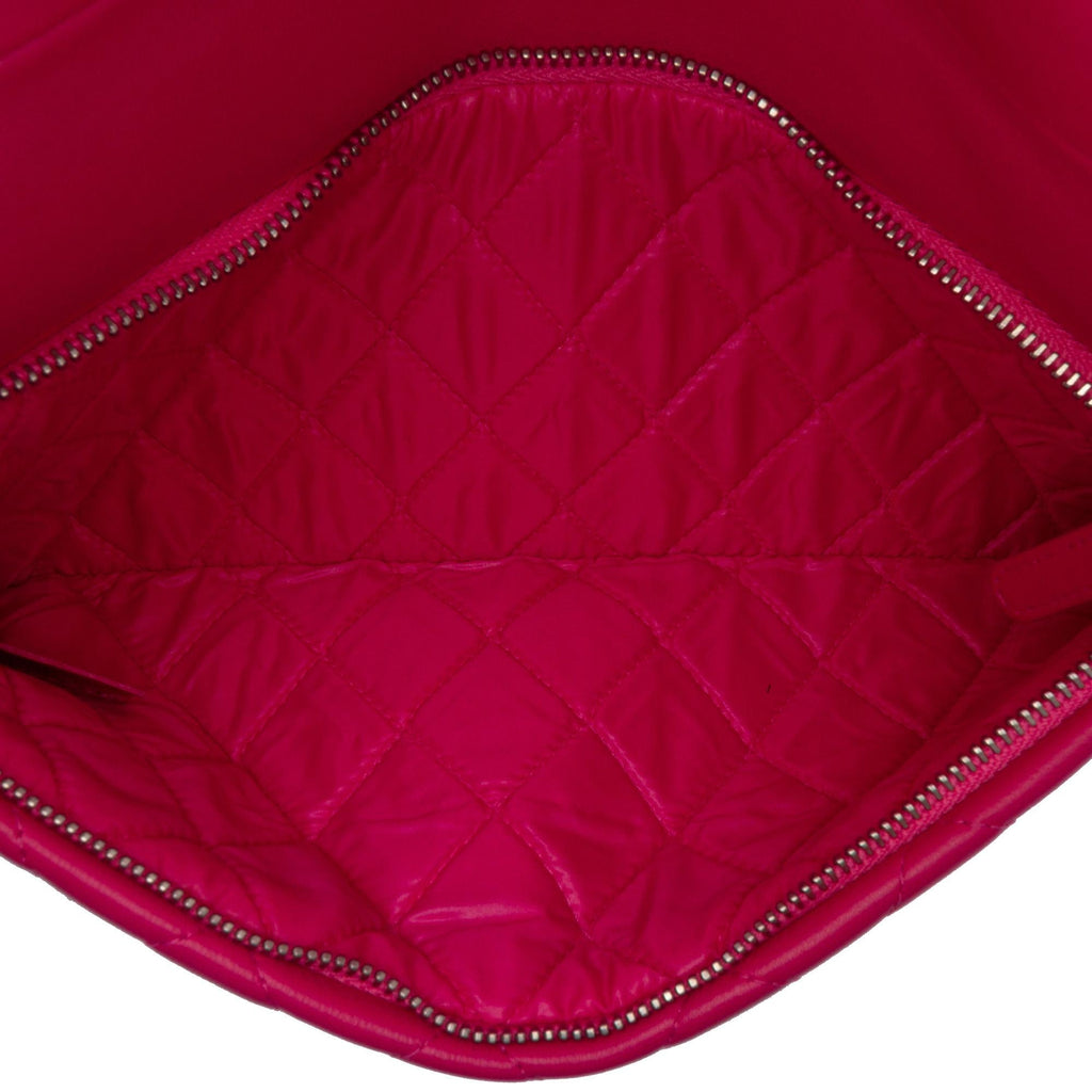 Chanel CC Quilted Lambskin Foldover Clutch