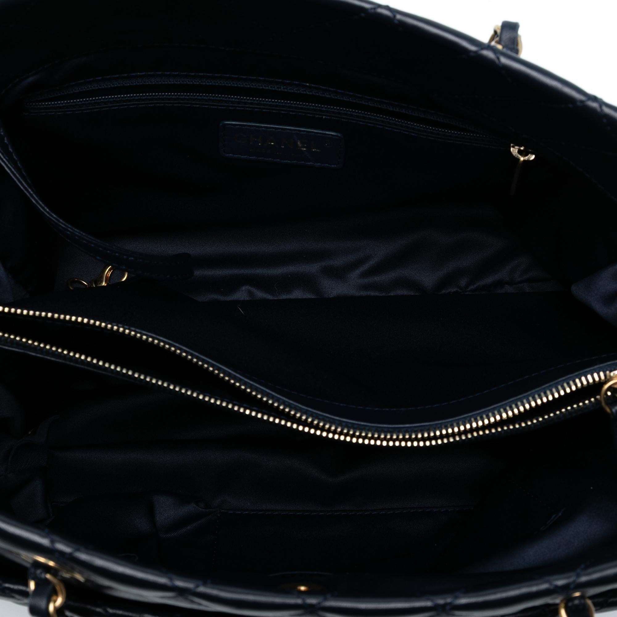 Chanel CC Quilted Lambskin Front Pocket Shopping Tote