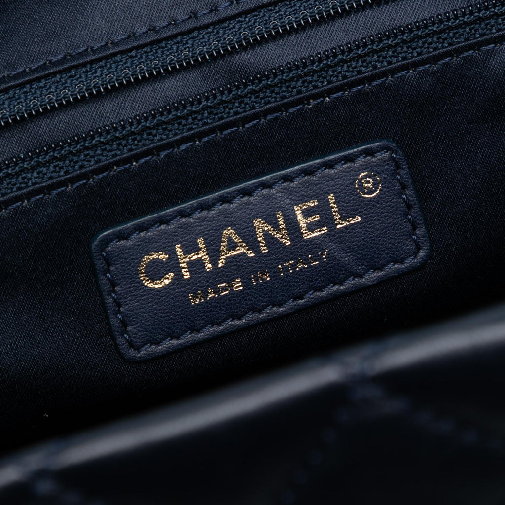 Chanel CC Quilted Lambskin Front Pocket Shopping Tote