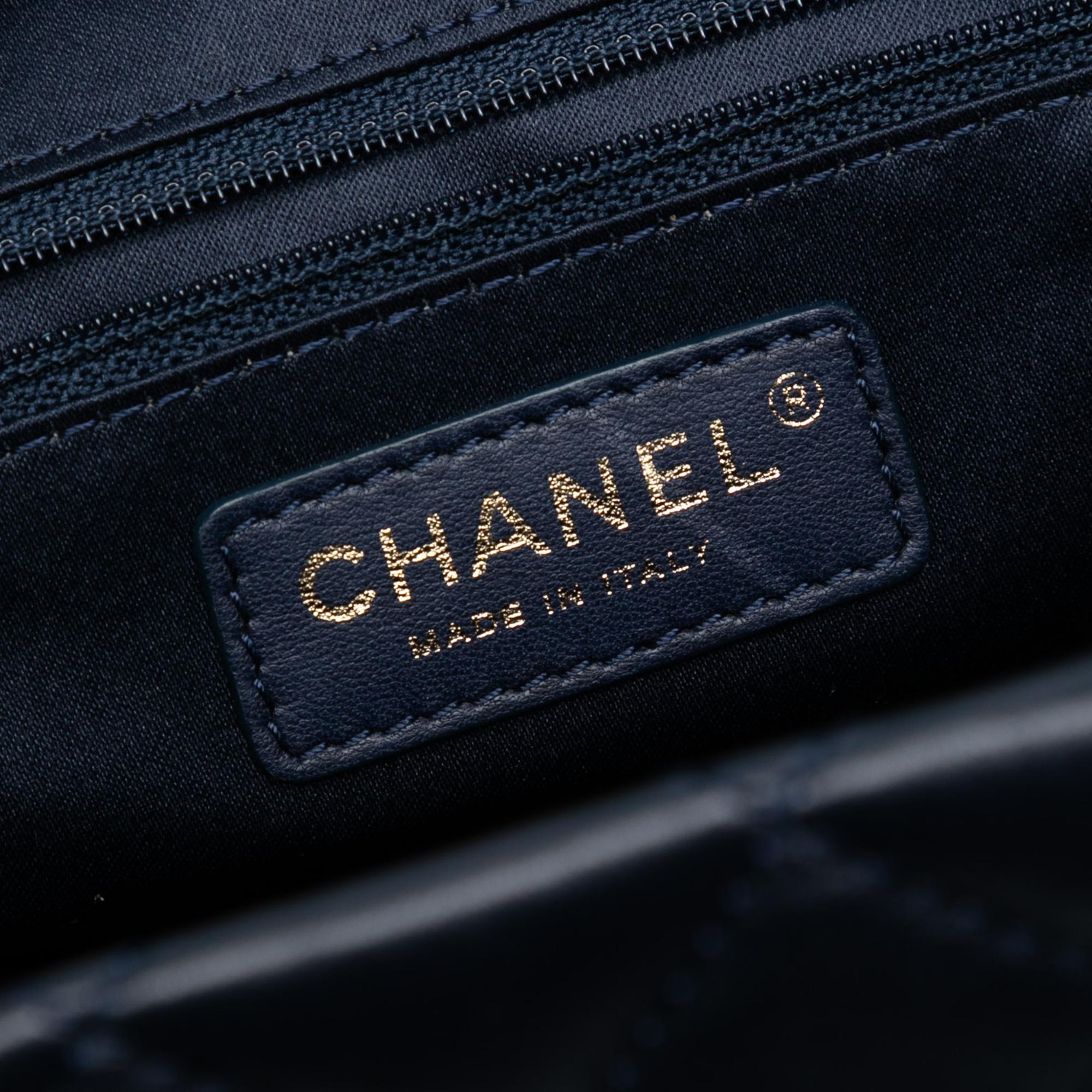 Chanel CC Quilted Lambskin Front Pocket Shopping Tote