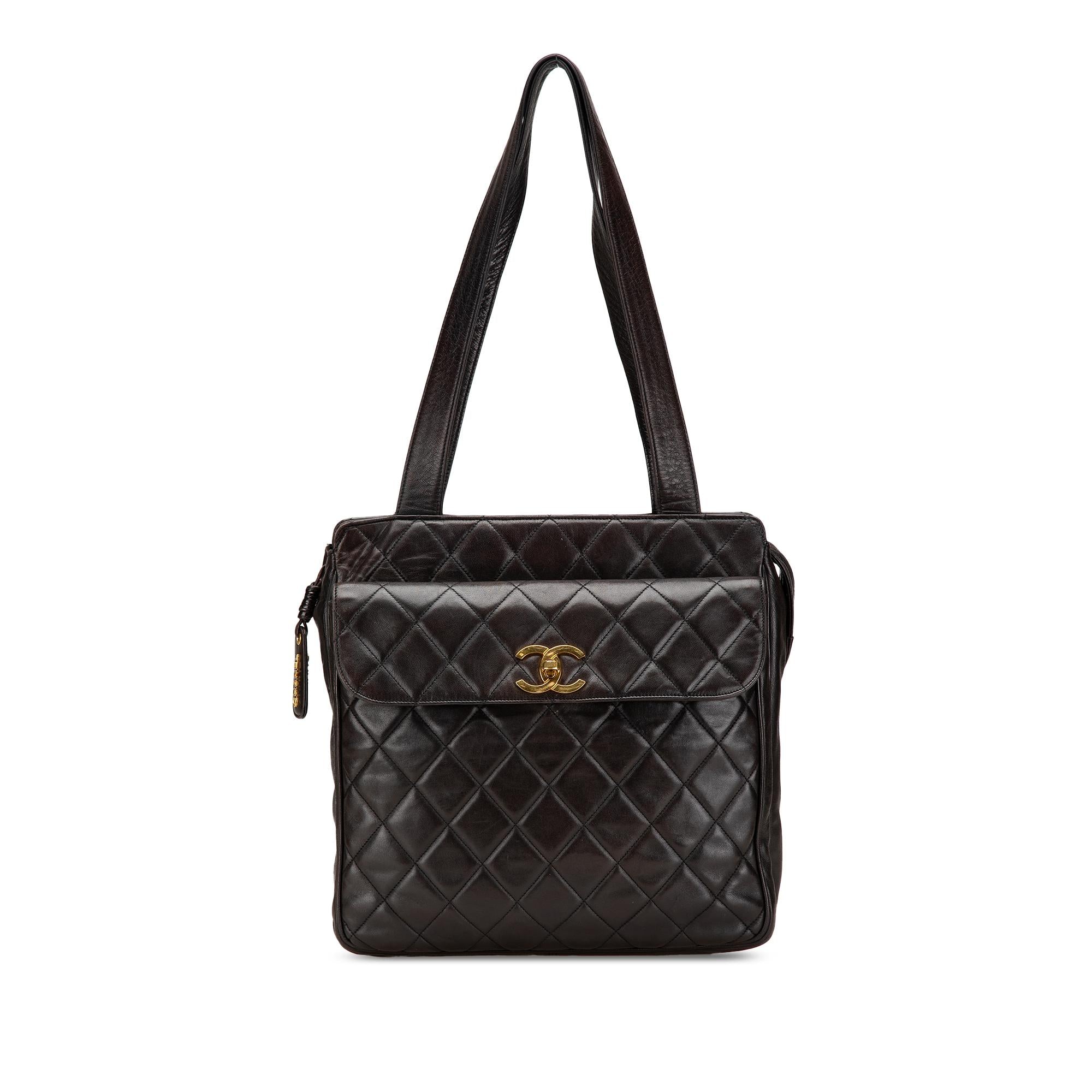 Chanel CC Quilted Lambskin Front Pocket Tote