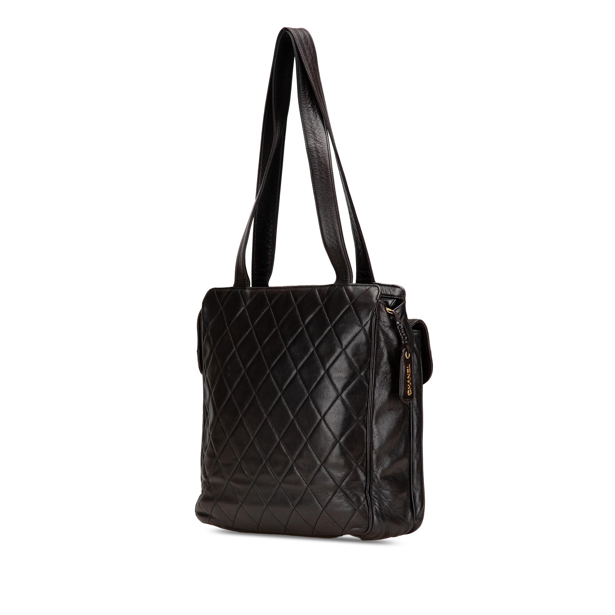 Chanel CC Quilted Lambskin Front Pocket Tote