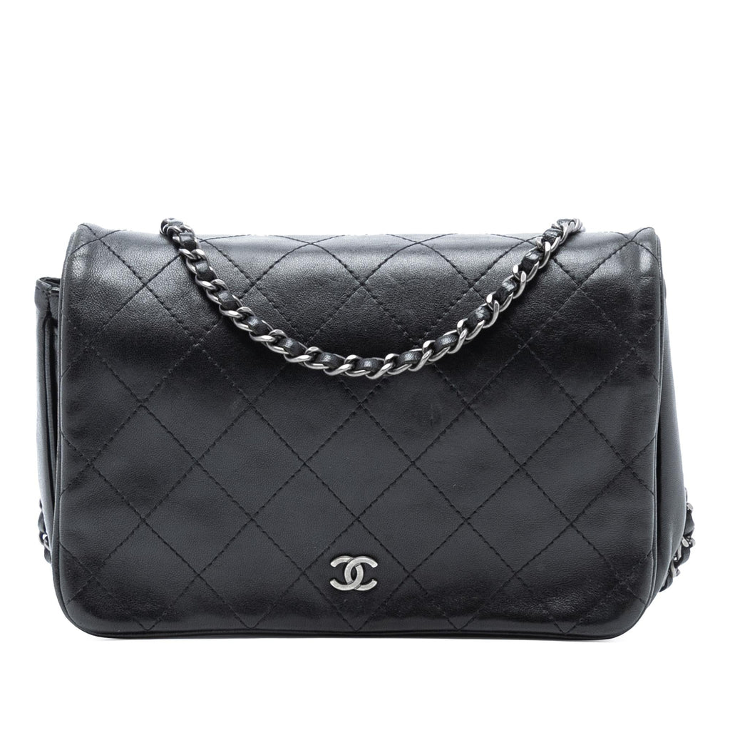 Chanel CC Quilted Lambskin Full Flap Wallet on Chain