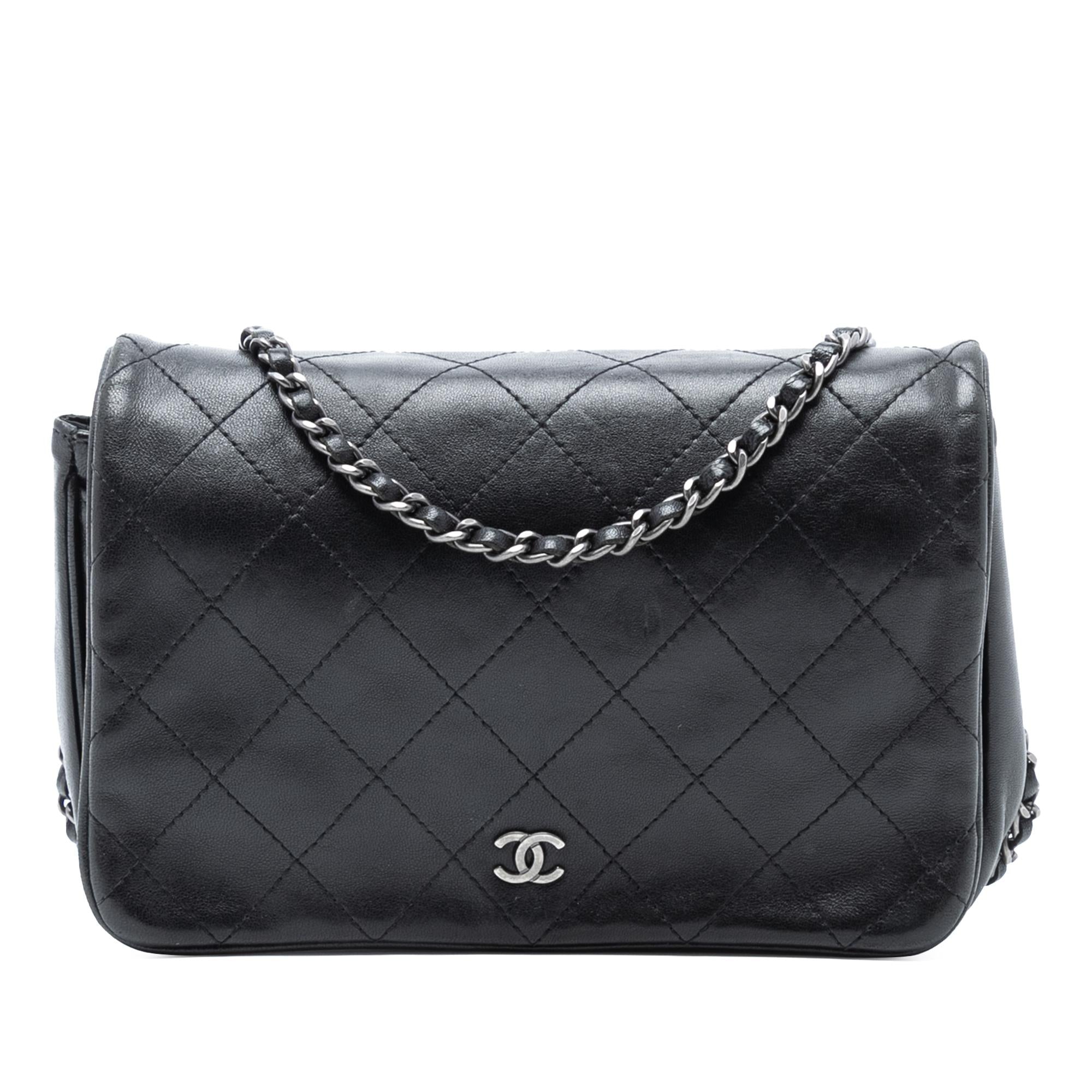 Chanel CC Quilted Lambskin Full Flap Wallet on Chain