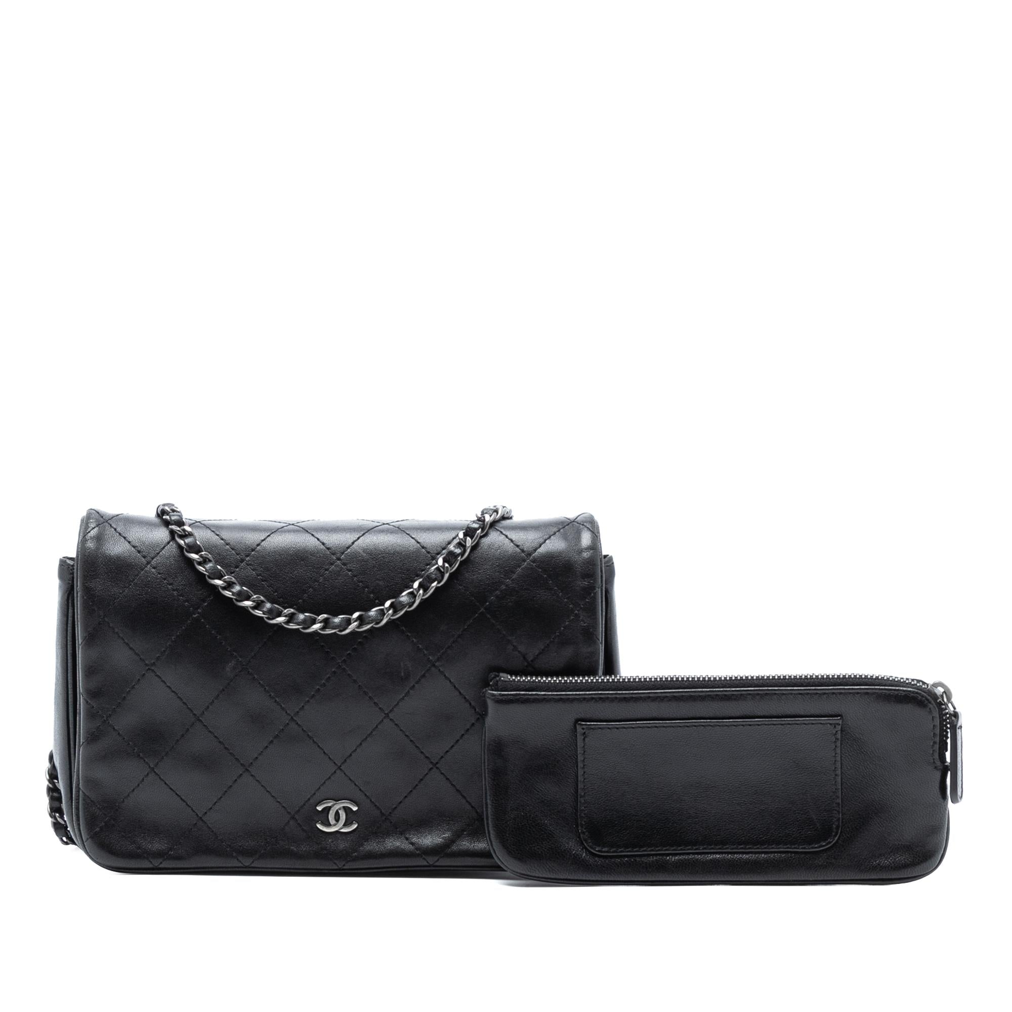 Chanel CC Quilted Lambskin Full Flap Wallet on Chain