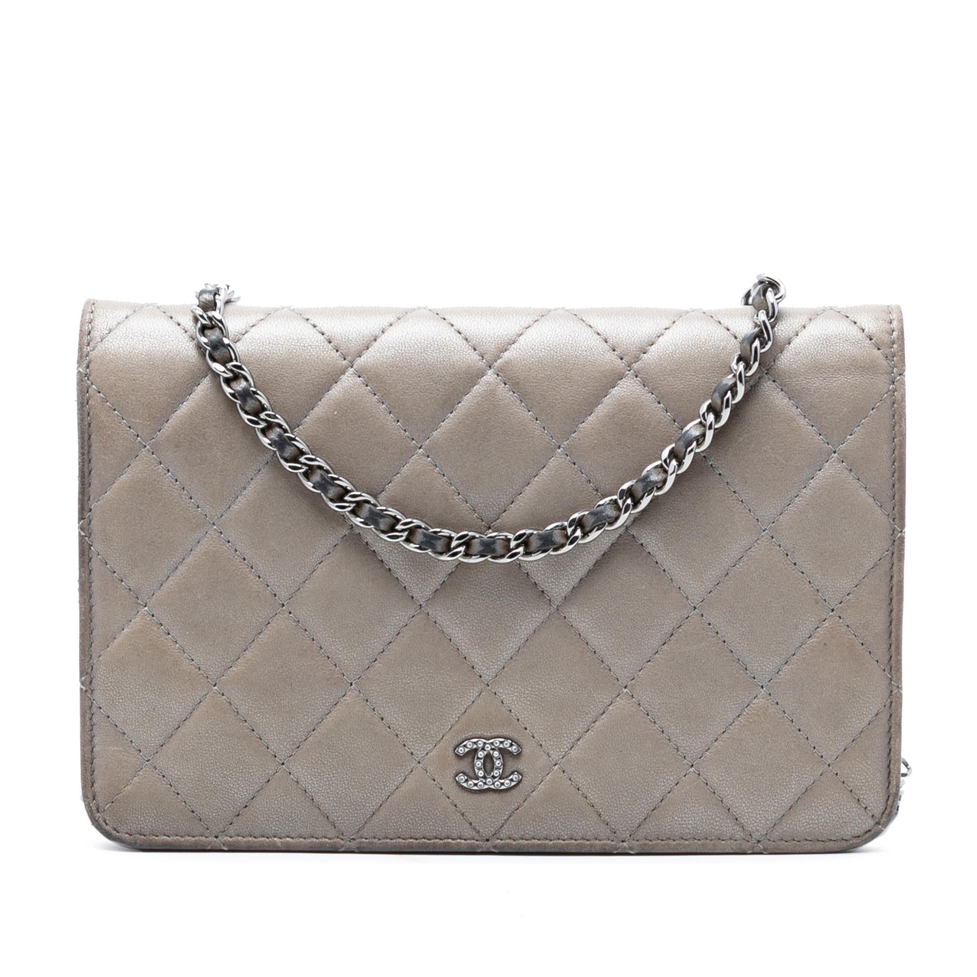 Chanel CC Quilted Lambskin Full Flap Wallet on Chain