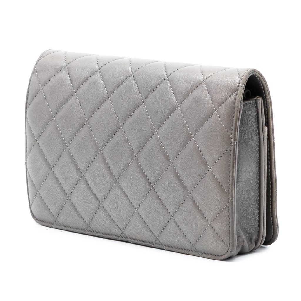 Chanel CC Quilted Lambskin Full Flap Wallet on Chain