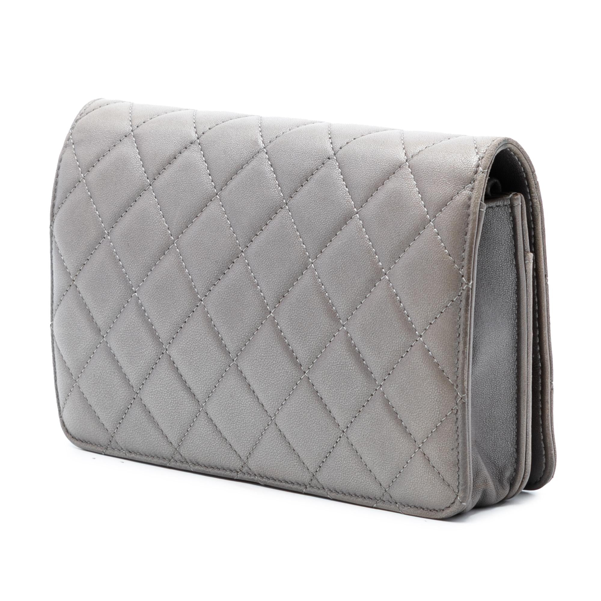 Chanel CC Quilted Lambskin Full Flap Wallet on Chain