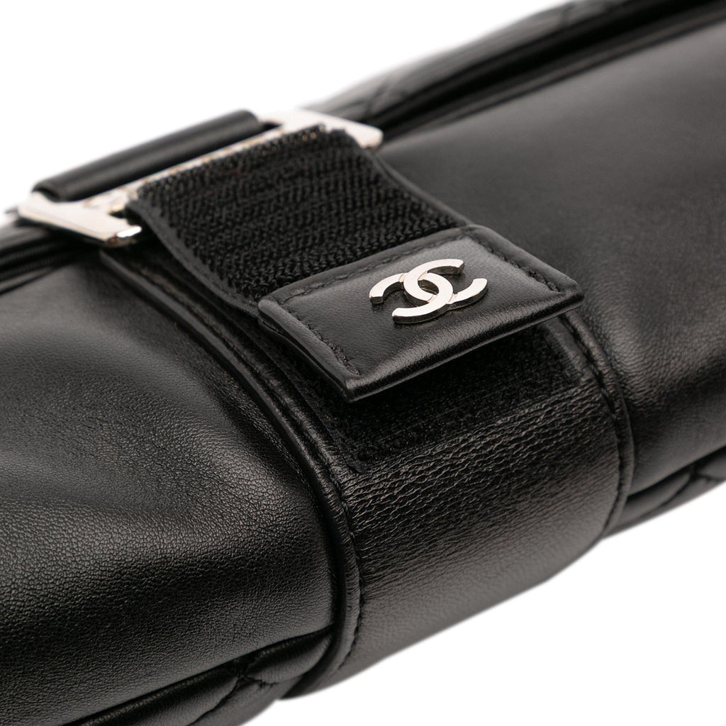 Chanel CC Quilted Lambskin Grip Clutch