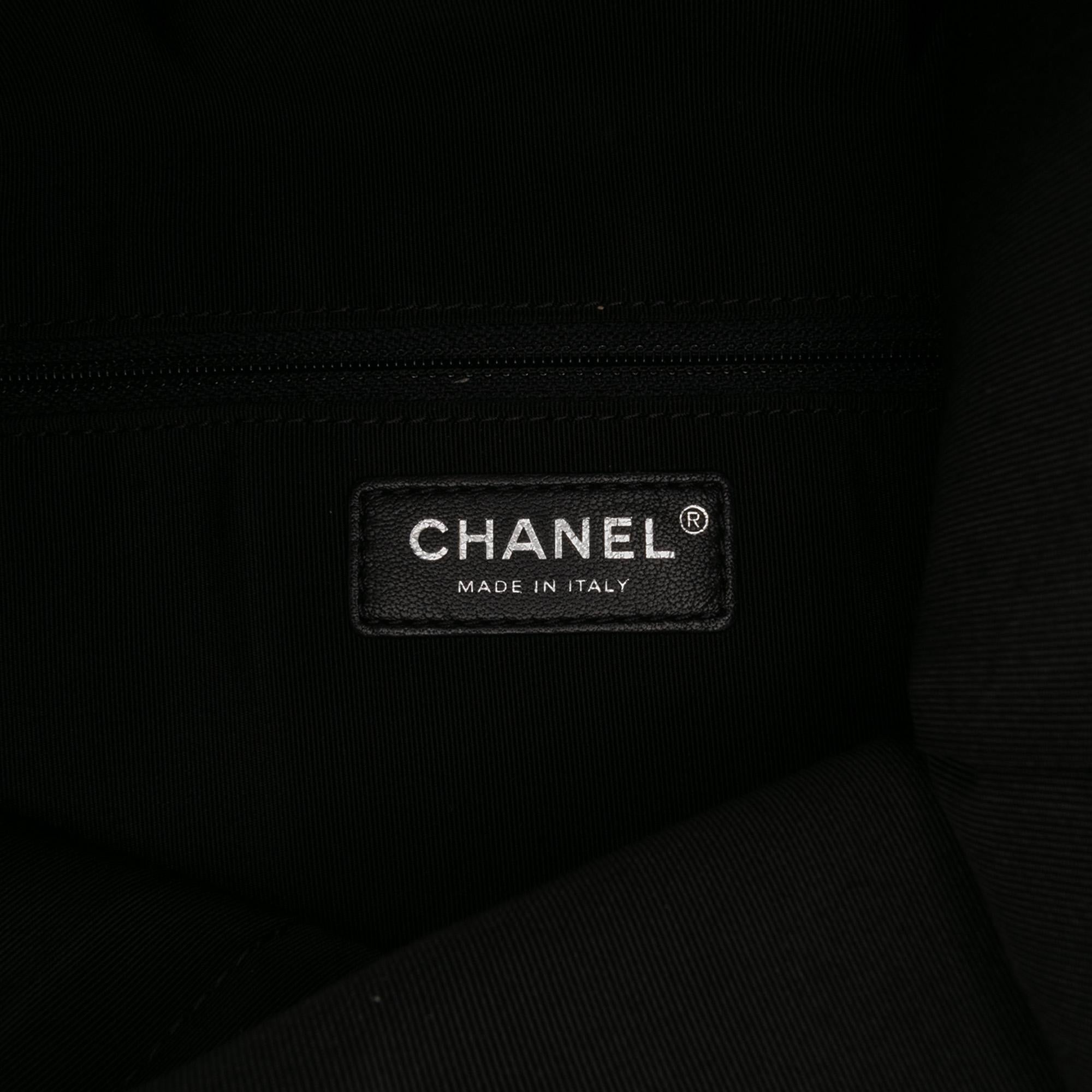 Chanel CC Quilted Lambskin Grip Clutch