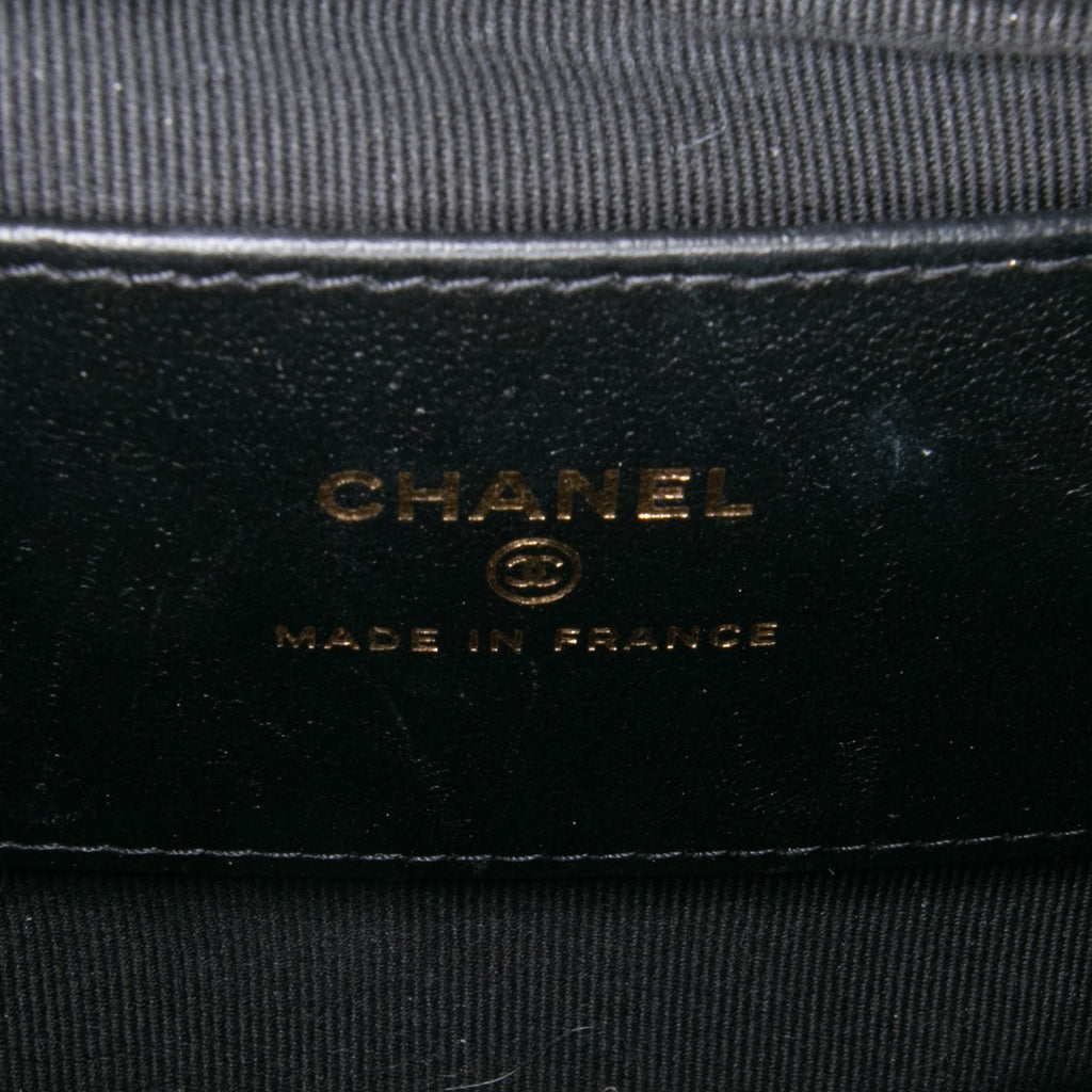 Chanel CC Quilted Lambskin Half Moon Top Handle Flap