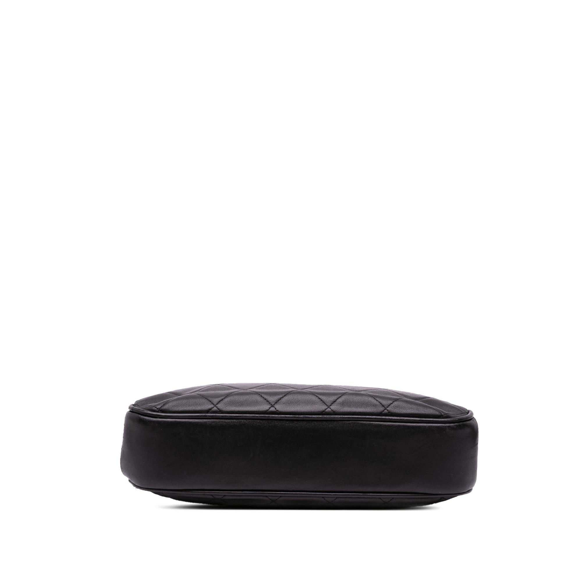 Chanel CC Quilted Lambskin Kiss Lock Frame Top Handle Bag