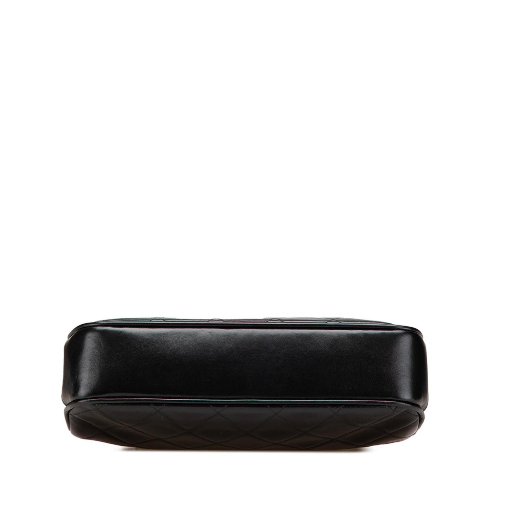 Chanel CC Quilted Lambskin Kiss Lock Frame Top Handle Bag