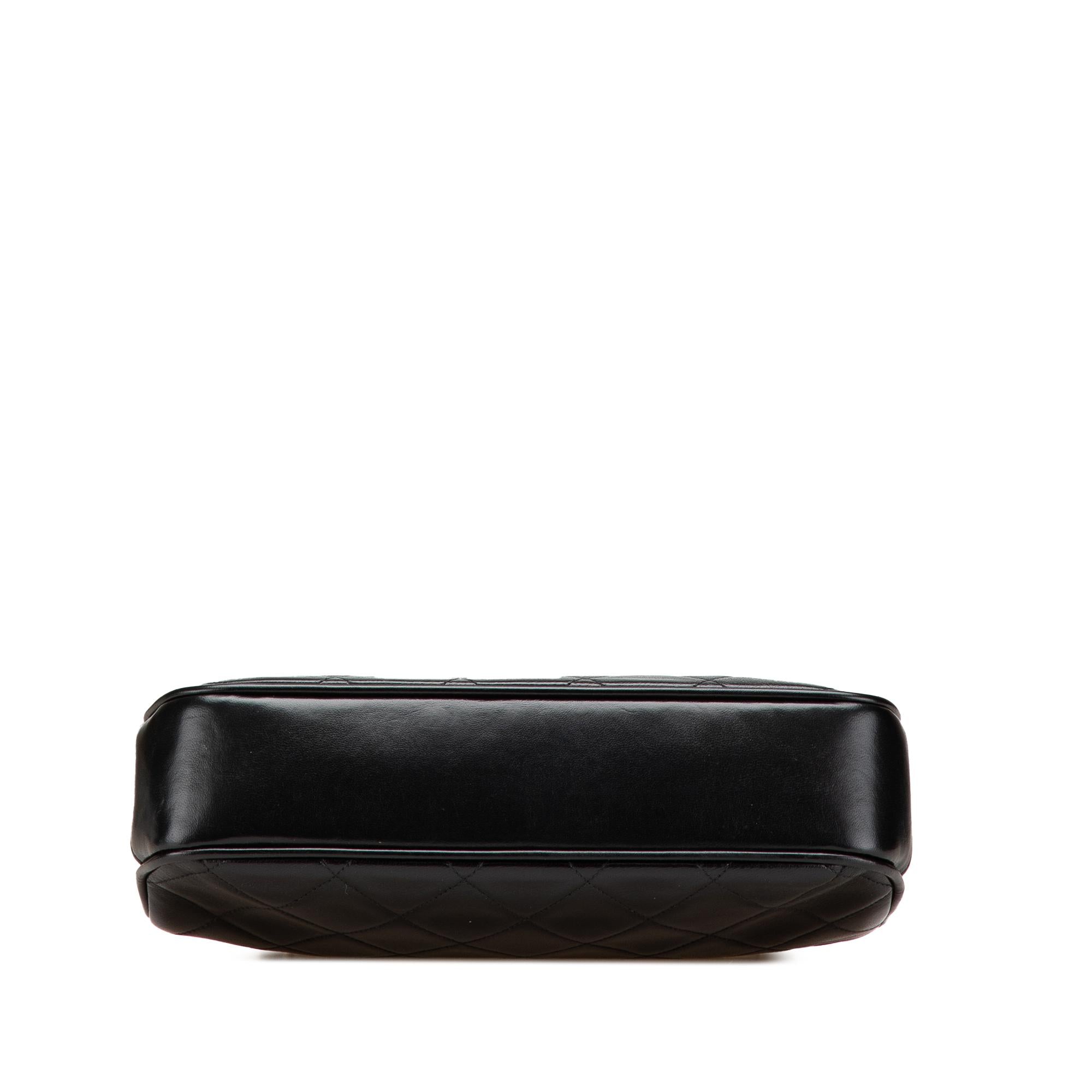 Chanel CC Quilted Lambskin Kiss Lock Frame Top Handle Bag