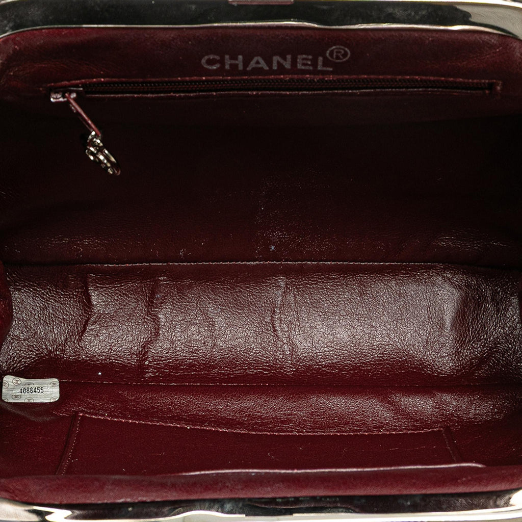Chanel CC Quilted Lambskin Kiss Lock Frame Top Handle Bag